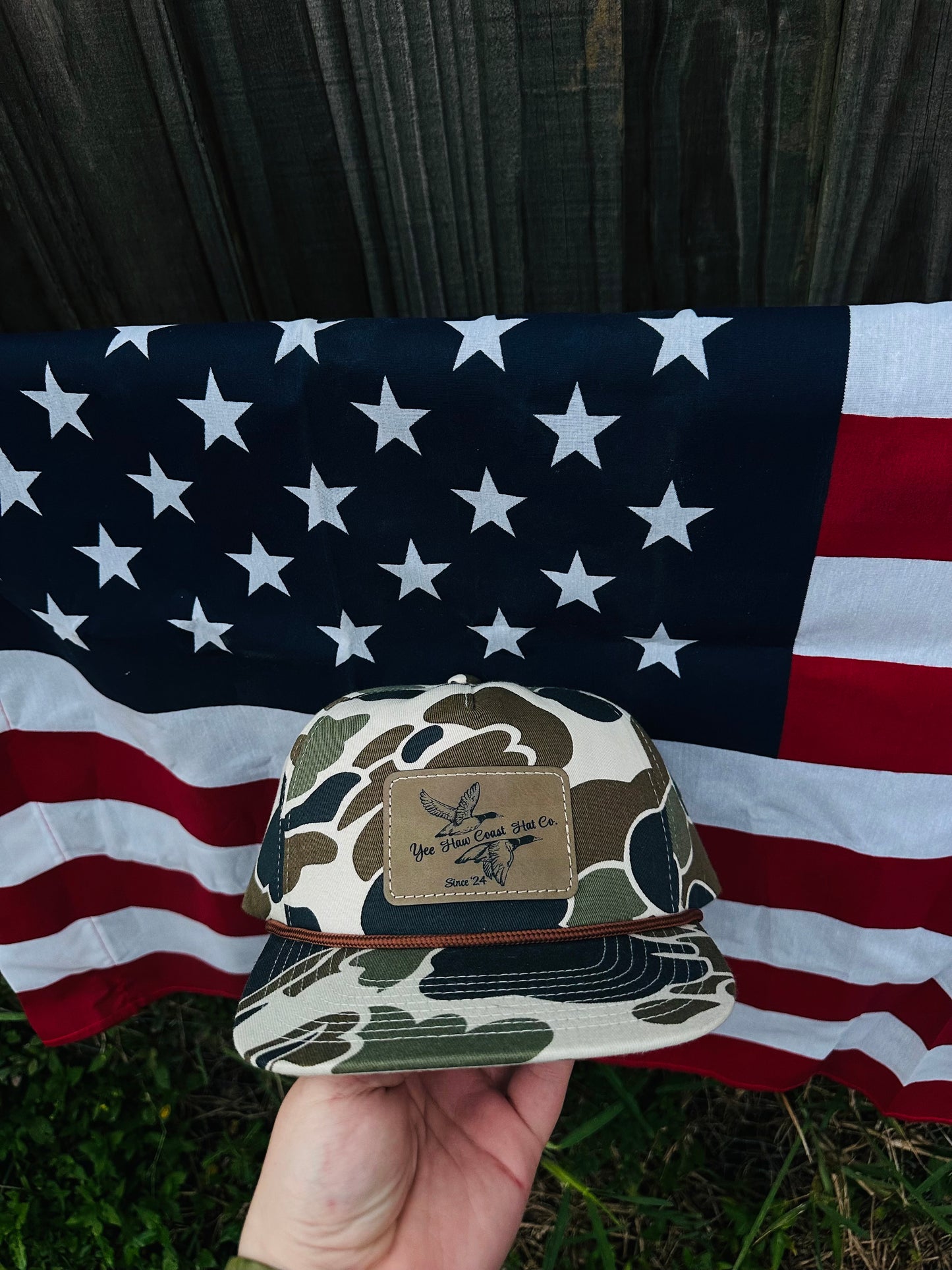 Flyin ducks’ duck camo rope hat